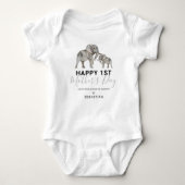 Unisex First Mother's Day Elephant Baby Bodysuit Baby Strampler (Vorderseite)