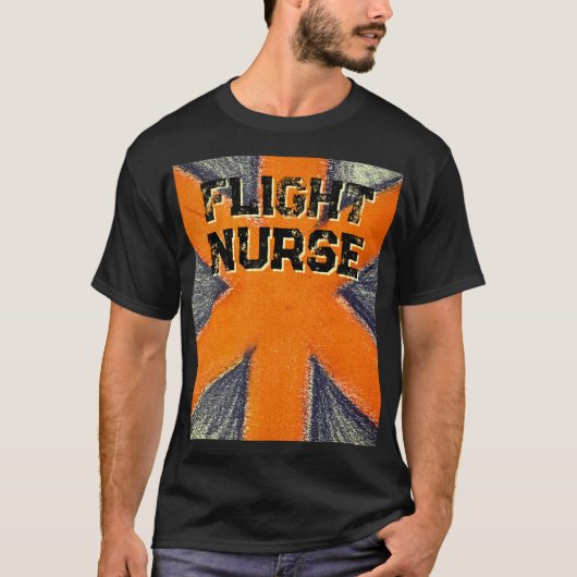 Unisex Flight Nurse Orange & Grafit Star des Leben T-Shirt (Vorderseite)