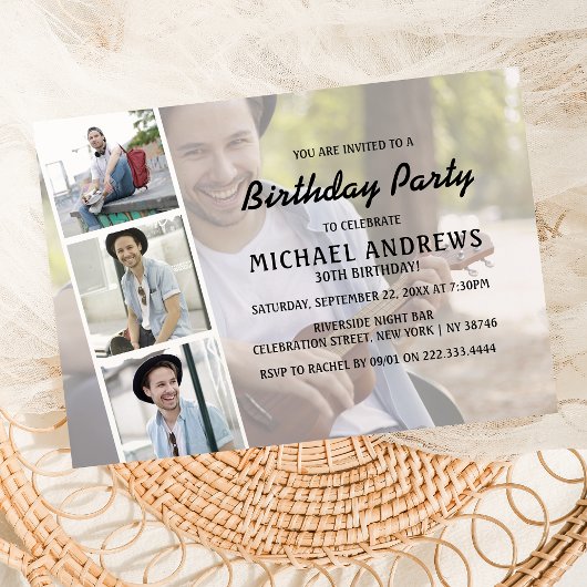 Unisex | FOTO | Einladung zum Geburtstag Postkarte