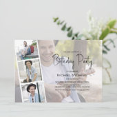 Unisex | FotoCollage | Einladung zum Geburtstag (Stehend Vorderseite)