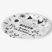 Unisex Fun Panda-Monium Kindergeburtstag Party Pappteller (Schrägansicht)