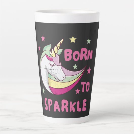Unisex Geboren zu Sparkle Milchtasse (Vorderseite)