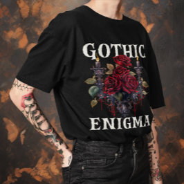 Unisex Halloween "Gothic Enigma" Gotische Rose T-Shirt
