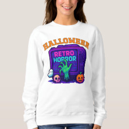 Unisex Halloween Pixel Apparel Retro männliche wei Sweatshirt