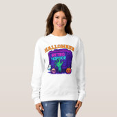 Unisex Halloween Pixel Apparel Retro männliche wei Sweatshirt (Vorne ganz)