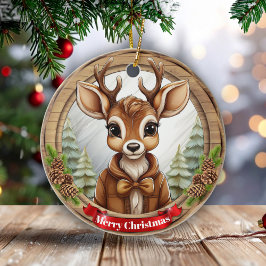 Unisex Hanging Artwork Pinecone Deer Gift Tag 🦌🎄 Keramik Ornament