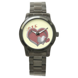 Unisex Heart Magic Oversified Black Watch Armbanduhr