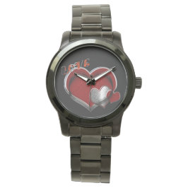 Unisex Heart Magic Oversified Black Watch Armbanduhr