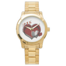 Unisex Heart Magic Oversified Gold Bracelet Watch