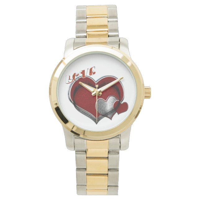 Unisex Heart Magic Oversized Zwei-Tone-Uhr Armbanduhr (Vorderseite)