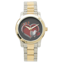 Unisex Heart Magic Oversized Zwei-Tone-Uhr Armbanduhr