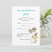 Unisex Kind Einladung zum Geburtstag. (Stehend Vorderseite)