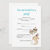 Unisex Kind Einladung zum Geburtstag. (Vorne/Hinten)