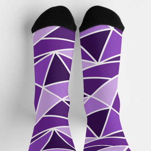 Unisex lila geometrische Dreiecke Socken (Oben)
