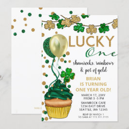 Unisex Lucky One St Patrick First Birthday Party Einladung