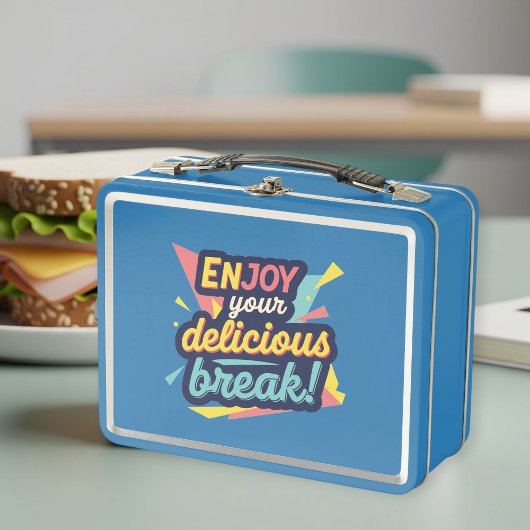 Unisex Metal Lunch Box with Trendy Graphics