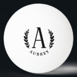 Unisex Monogram Custom | Tennisball Tischtennisball<br><div class="desc">Ein einzigartiger Tischtennisball mit einem großen Monogramm und einem individuelle Name darunter. Ein großartiger Artikel für Ihr individuelles Geschenk für diesen großartigen Tischtennissportler.</div>