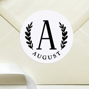 Unisex Monogram Runder Aufkleber