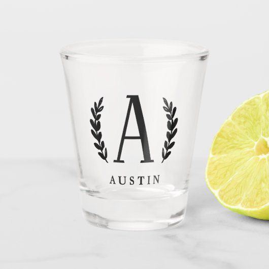 Unisex Monogramm Shotglas Schnapsglas (Vorderseite)