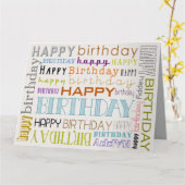 Unisex Multicolor Happy Birthday Typografy Card Karte (Gelbe Blume)