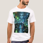 Unisex Neon Green Hacker's Lair - Cyberpunk Urban T-Shirt (Vorderseite)