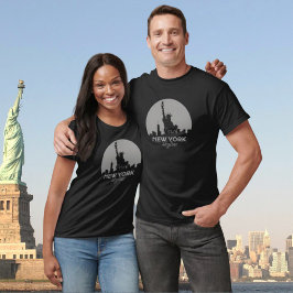 Unisex New York Skyline und Freiheitsstatue T-Shirt