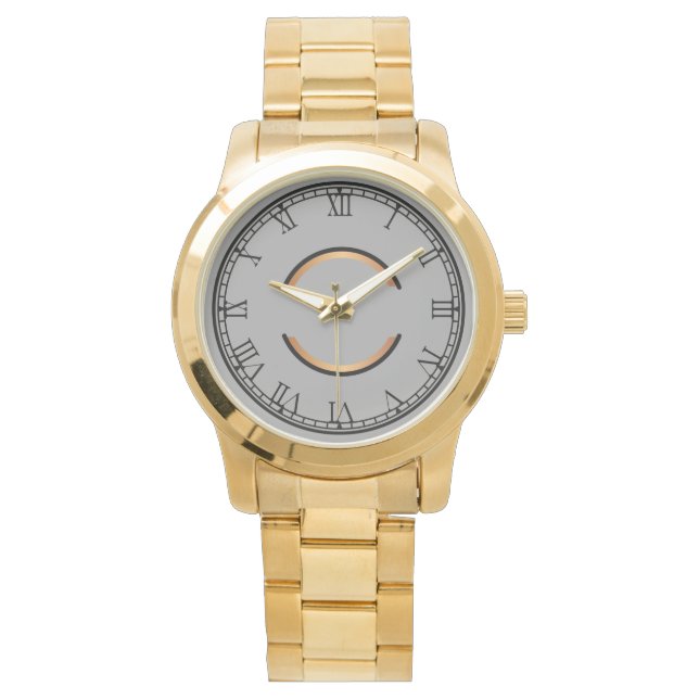 Unisex Oversibles Gold Armbanduhr (Vorderseite)