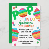 Unisex Rainbow Pop It Fidget Toy Birthday Party Einladung (Vorne/Hinten)