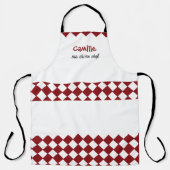 Unisex Red and White Checkered Apron - Modern Schürze (Vorderseite)