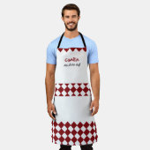 Unisex Red and White Checkered Apron - Modern Schürze (Getragen)