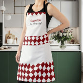 Unisex Red and White Checkered Apron - Modern Schürze