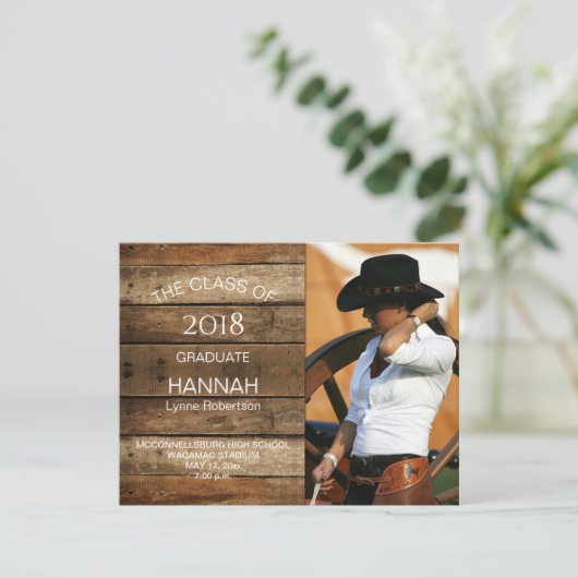 Unisex Rustic Barnwood Foto Abschluss Horizontal Ankündigung (Stehend Vorderseite)