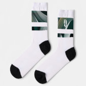 Unisex Socks Trend Abstrakt Art Schwarz-weiß grün Socken (Linkes Detail)