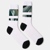 Unisex Socks Trend Abstrakt Art Schwarz-weiß grün Socken (Rechts)