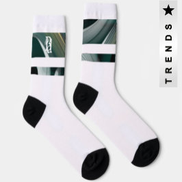 Unisex Socks Trend Abstrakt Art Schwarz-weiß grün Socken