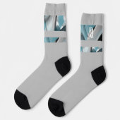 Unisex Socks Trend Abstrakt Blauer Ozean Socken (Linkes Detail)