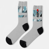 Unisex Socks Trend Abstrakt Blauer Ozean Socken (Linkes Detail)