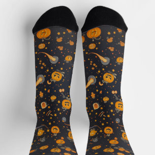 Unisex Spooky Pumpkin Blast Halloween Crew Socken
