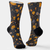 Unisex Spooky Pumpkin Blast Halloween Crew Socken (Gewinkelt)