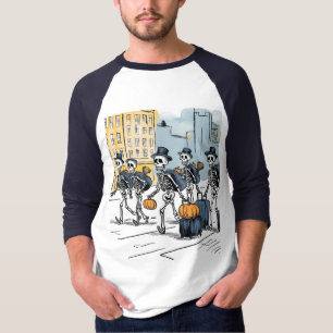 Unisex T - Shirt für Halloween Skeleton Apparel