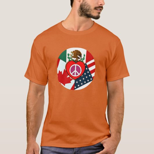 Unisex-T - Shirt Kanada-Mexiko-USA (Vorderseite)