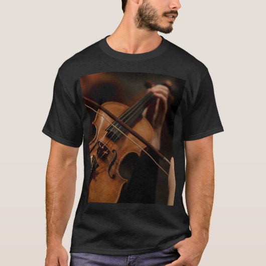 Unisex T - Shirt mit Violindesign (Vorderseite)