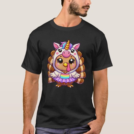 Unisex Thanksgiving Turkey In Unicorn Disguise  T-Shirt (Vorderseite)
