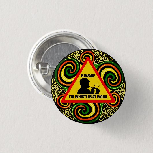 Unisex Tin Whistler at Work Button Abzeichen (Vorne & Hinten)