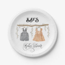 Unisex Twins Greenery Floral Baby Shower