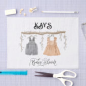 Unisex Twins Greenery Floral Baby Shower Seidenpapier (Handwerk)