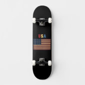Unisex USA American Flag Retro Skateboard (Vorderseite)
