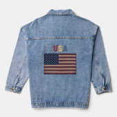Unisex USA Retro Grunge American Flag Jeansjacke (Rückseite)