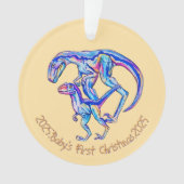 Unisex Velociraptor, erste Weihnachtsfeier 2025 Ornament (Vorderseite)