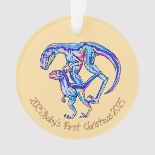 Unisex Velociraptor, erste Weihnachtsfeier 2025 Ornament (Vorderseite)